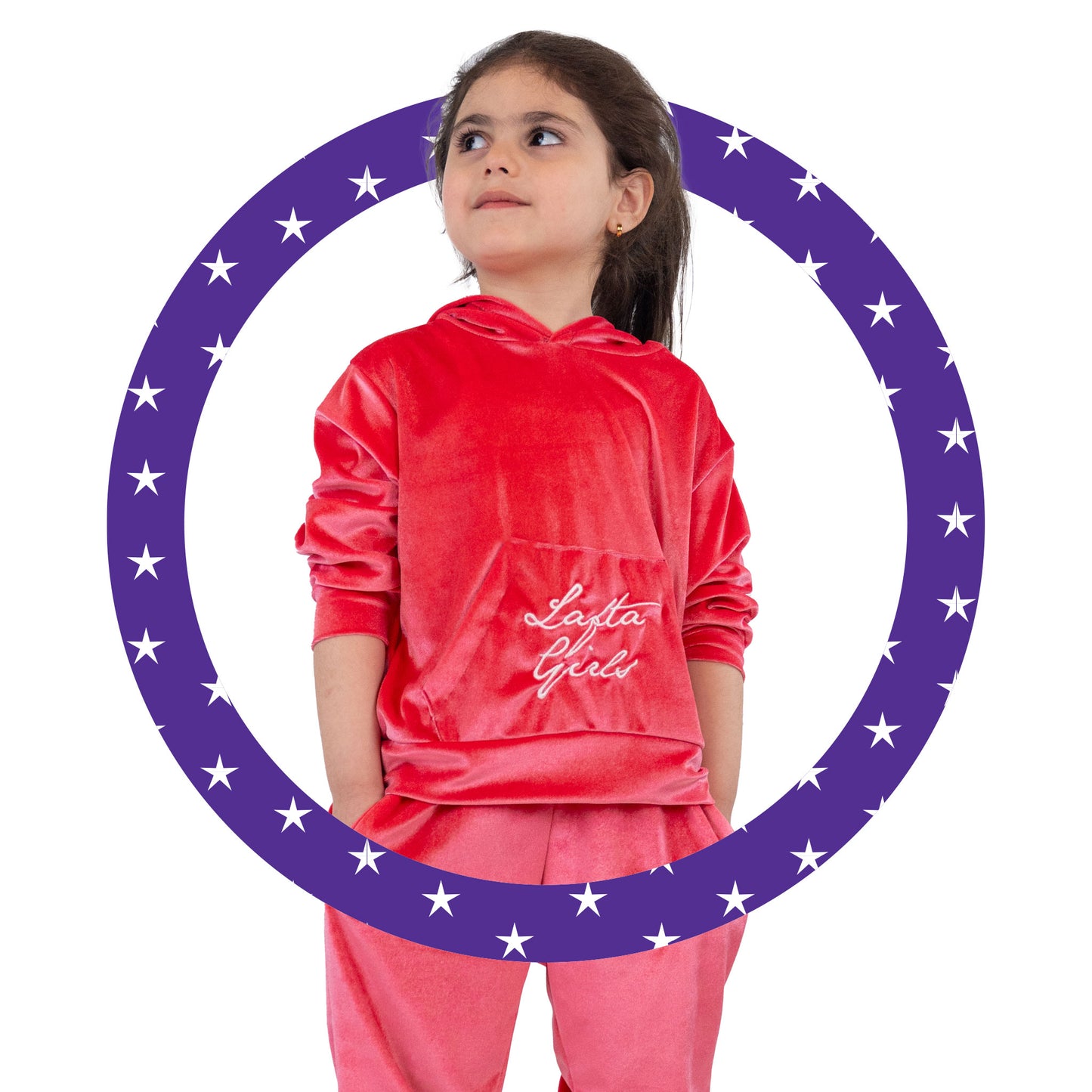Tracksuit Hoodie - Pink - Lafta Kids