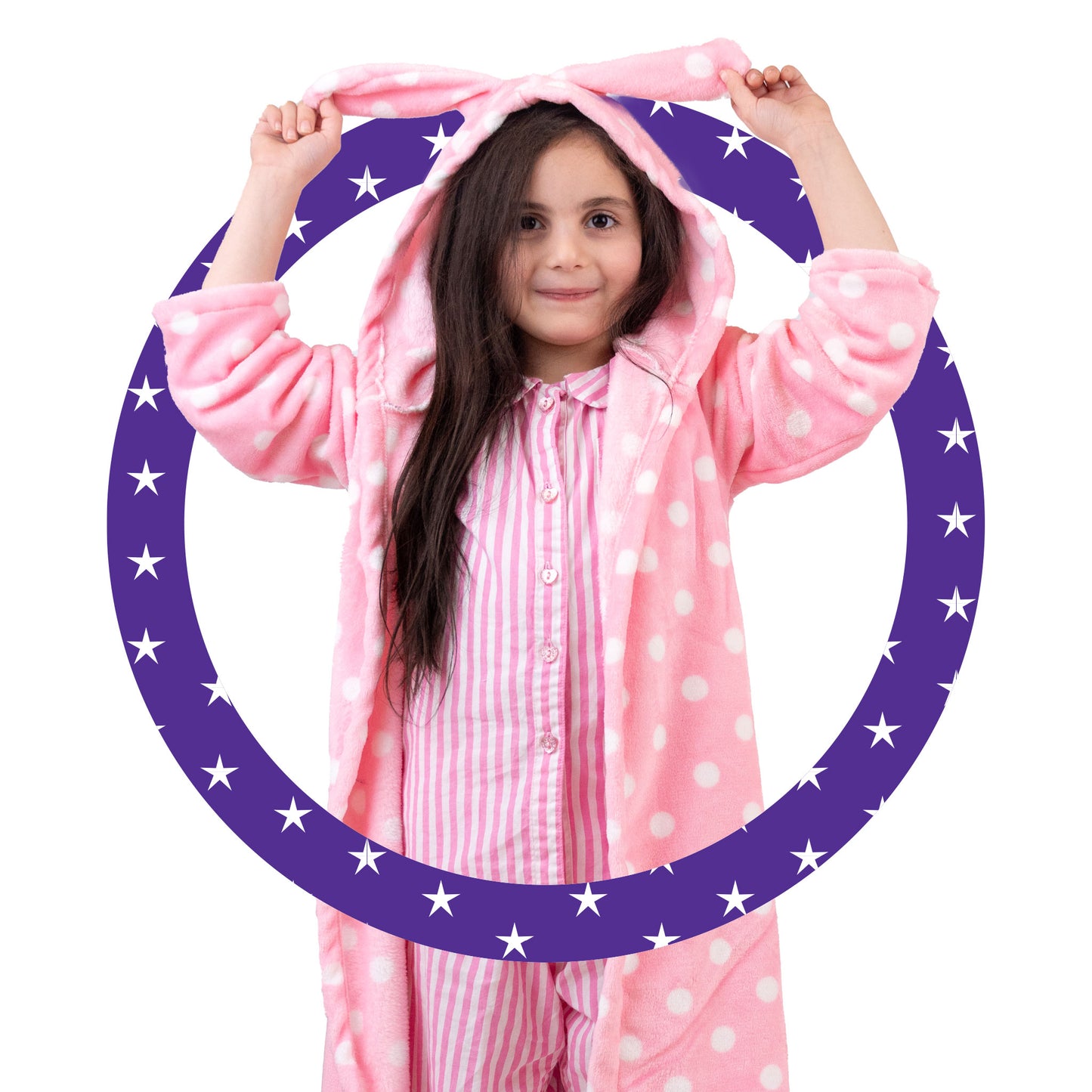 Pink & White Polka Dots Robe - Lafta Kids