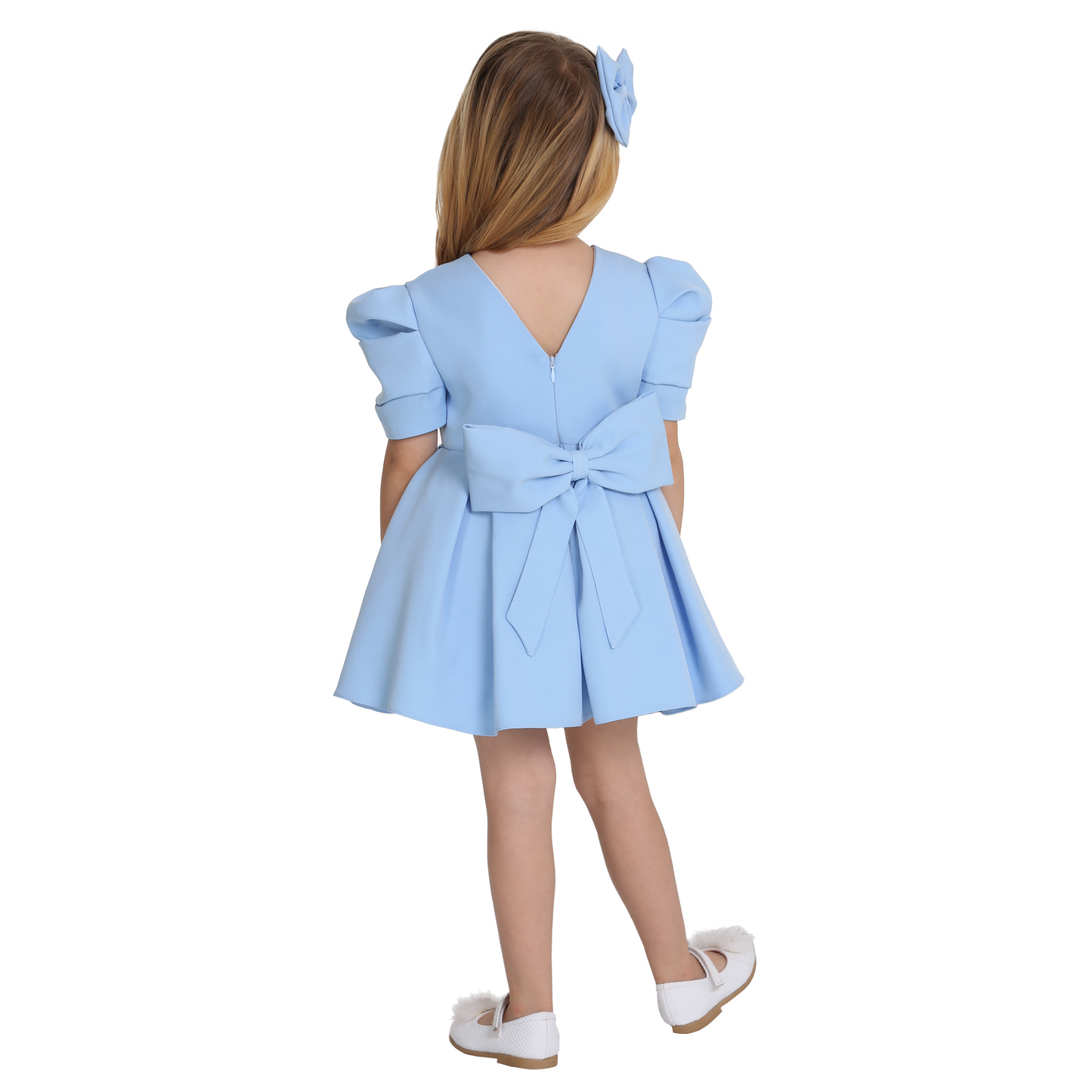 Blue Puff Dress - Lafta Kids