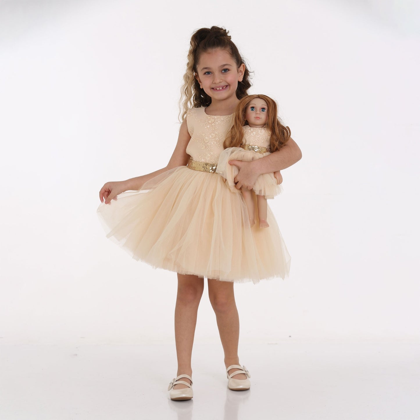 Cream Dress + Doll Set - Lafta Kids