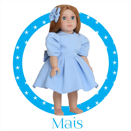 Little Me Mais - Blue Puff Dress